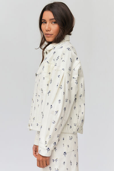 Veste en jean imprimée