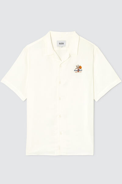 Chemise manches courtes brodée poitrine