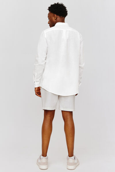 Chemise unie en coton lin