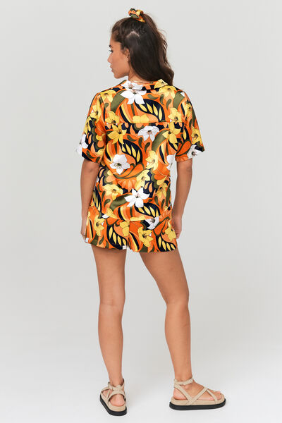 Short imprimé en satin