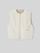 Gilet r&eacute;versible sans manches sherpa