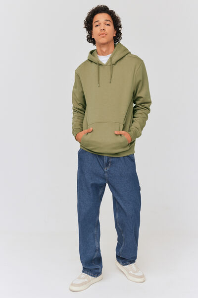 Sweat à capuche uni lourd