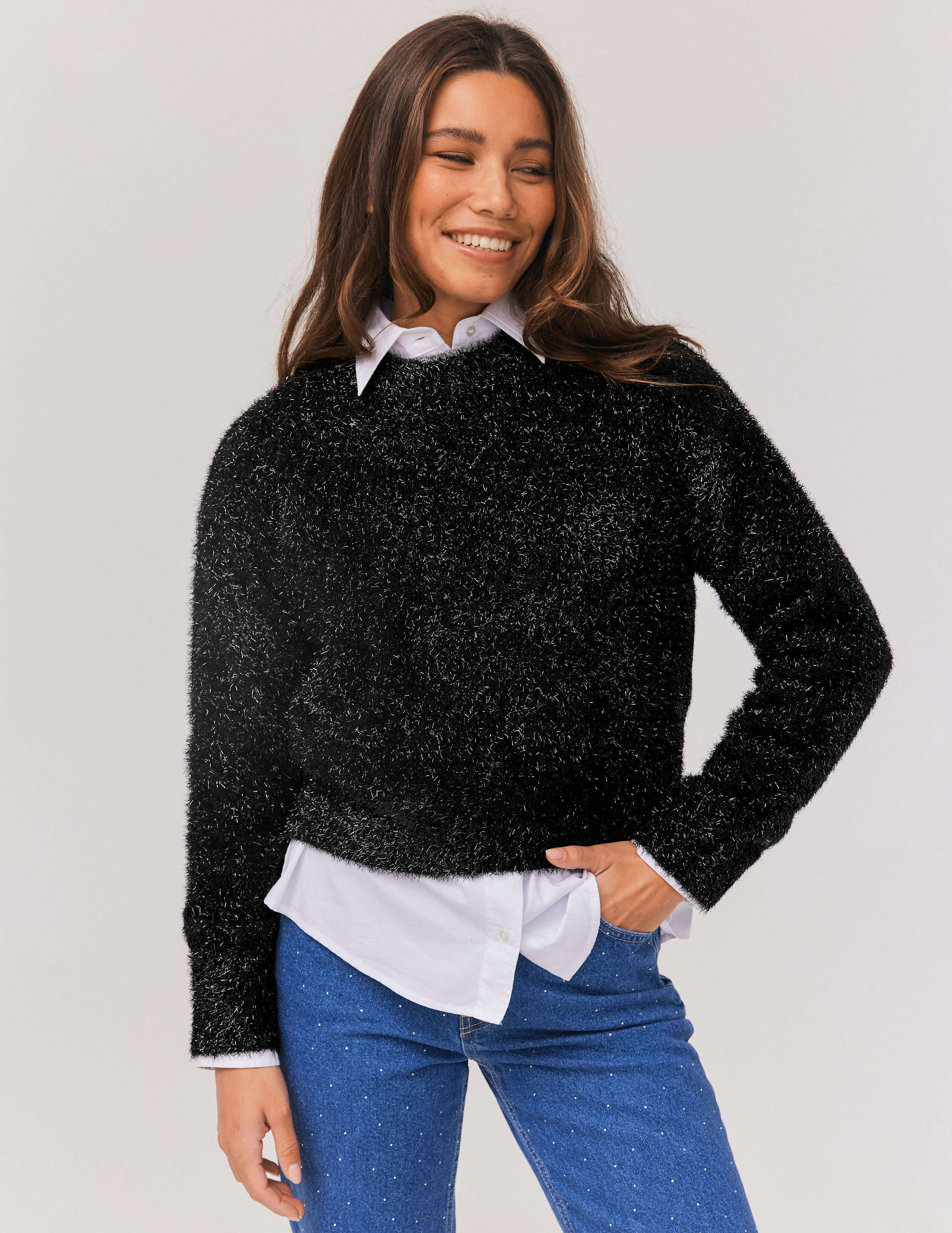 Pull hotsell noir brillant