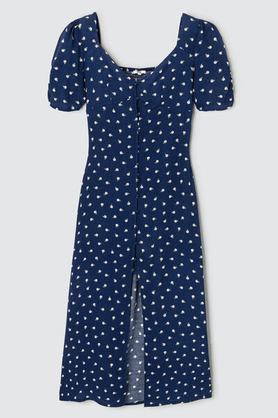 Robe longue boutonnée imprimée