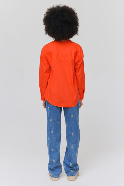 Chemise unie en popeline