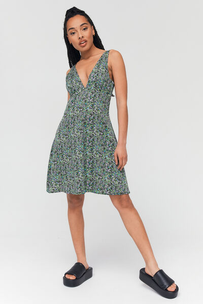 Robe courte imprimée en lyocel