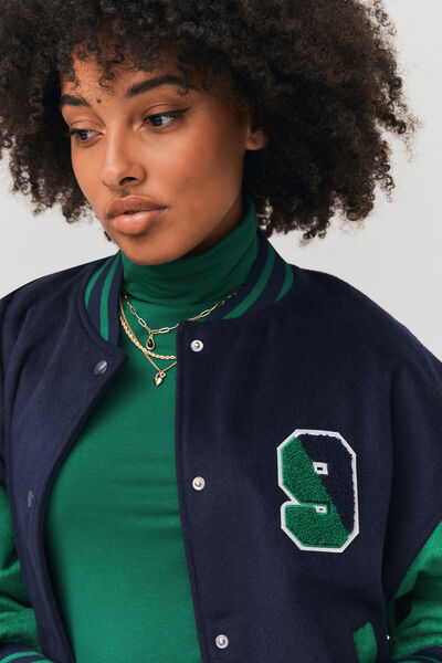 Veste bomber manches contrastées