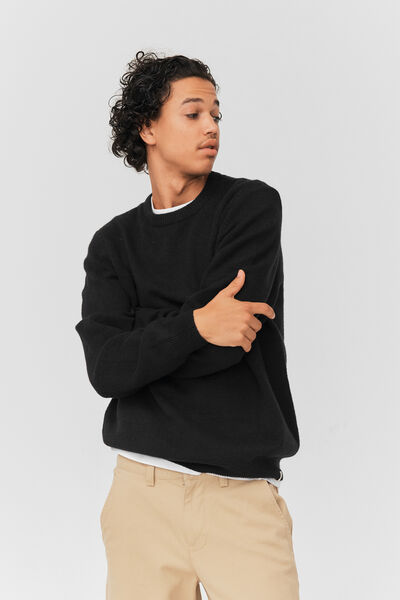 Pull col rond effet gratté