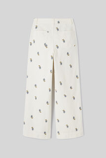 Pantalon velours brodé