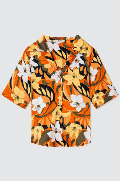 Chemise satinée à imprimé