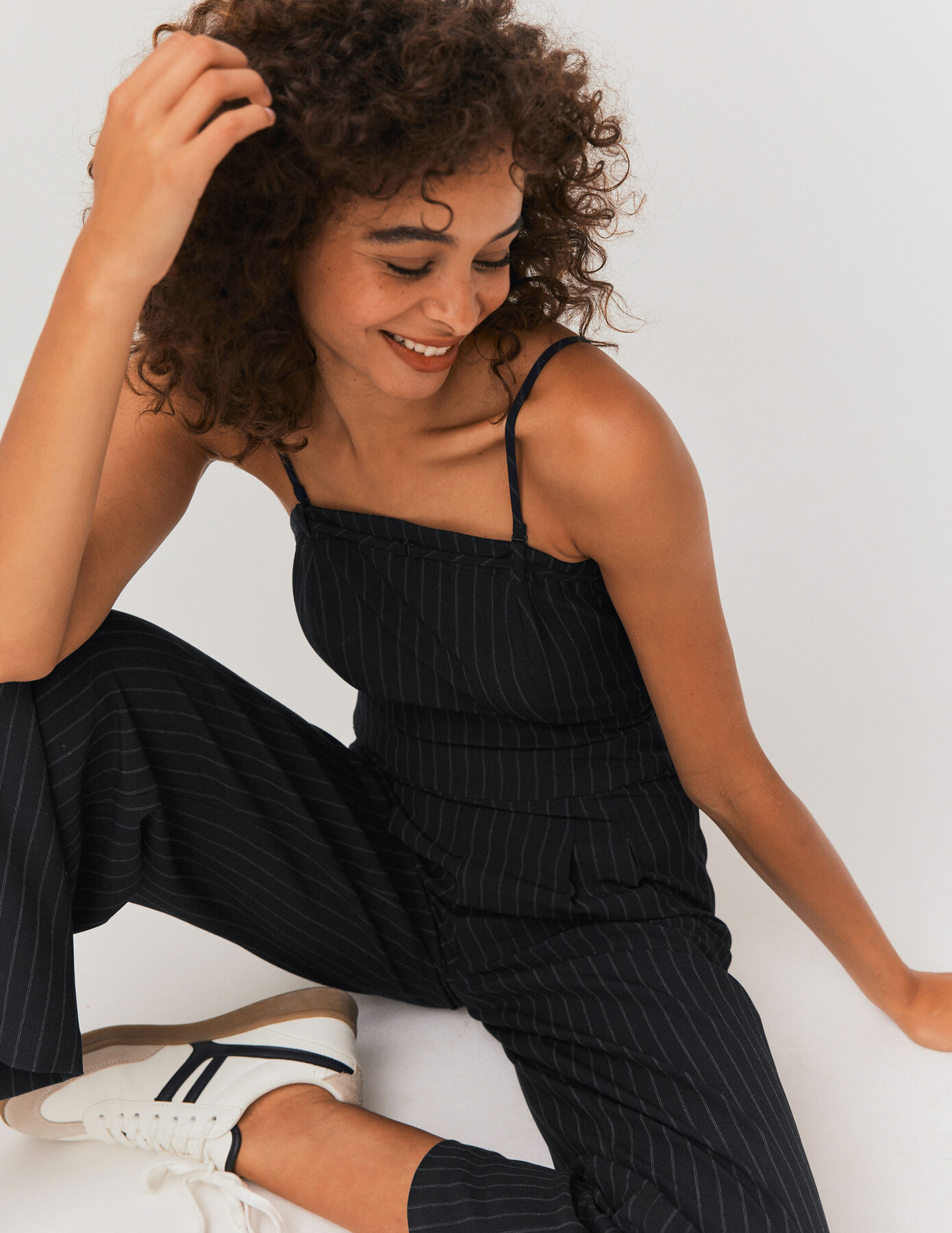 Combinaison pantalon bustier à rayures