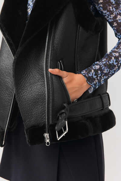 Blouson double face sans manches