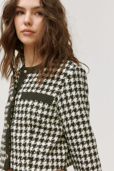 Veste tweed pieds de poule