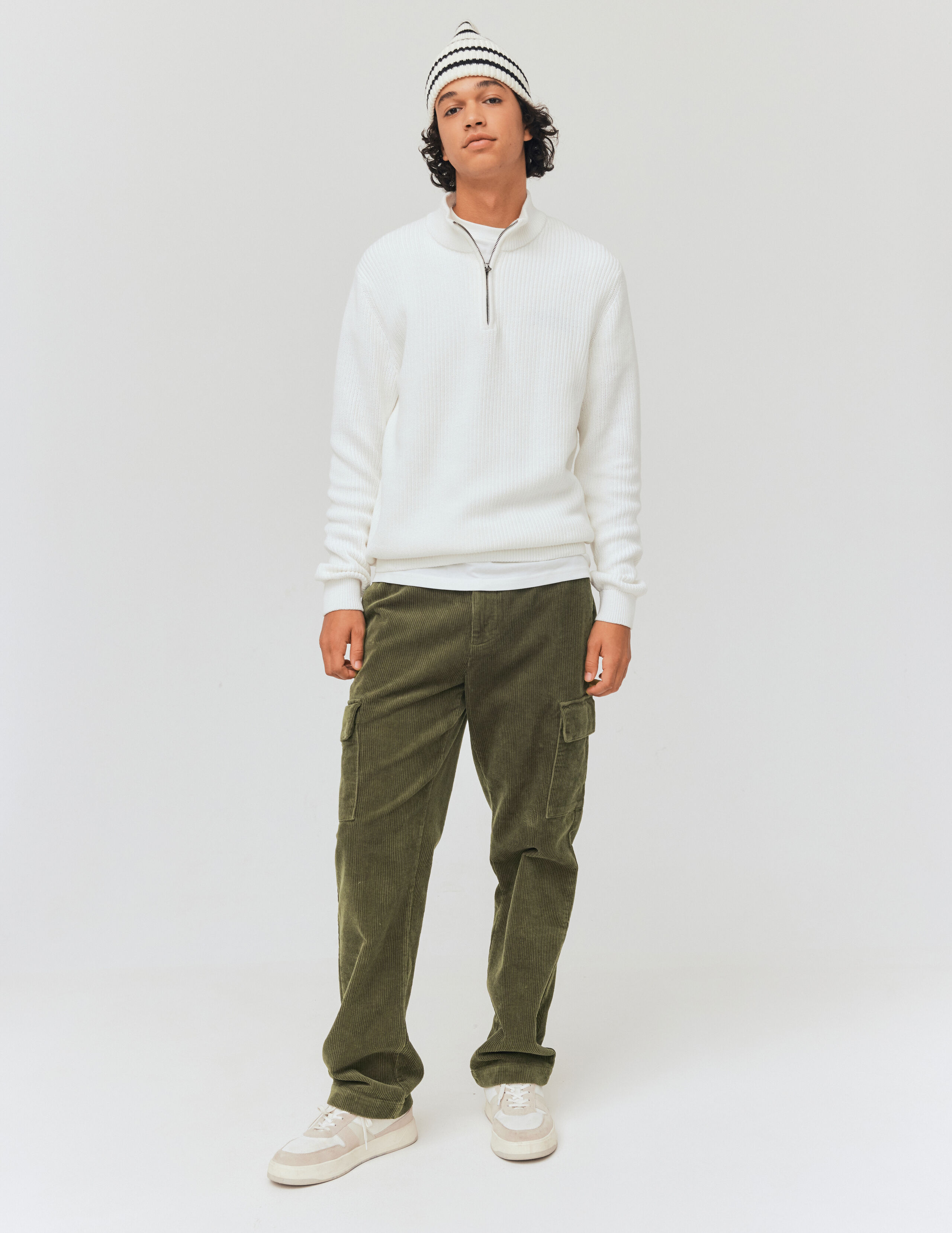 Pantalon cargo velours Vert Kaki BZB