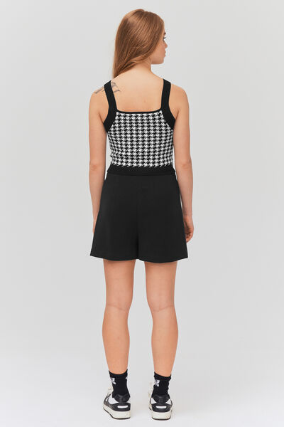 Débardeur tricot motif pied-de-poule