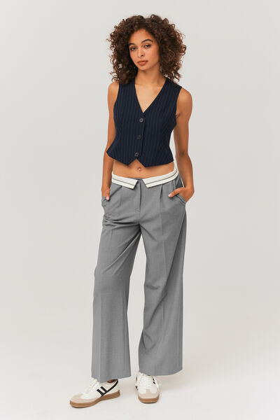 Pantalon ceinture retournée