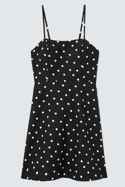 Robe bustier à pois en lin
