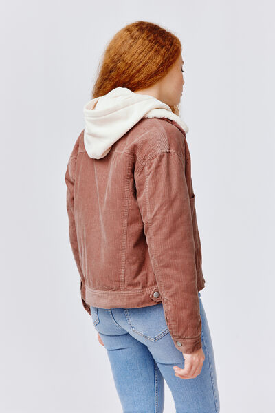 Veste velours col sherpa coton bio