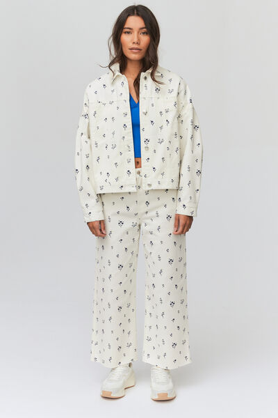 Veste en jean imprimée