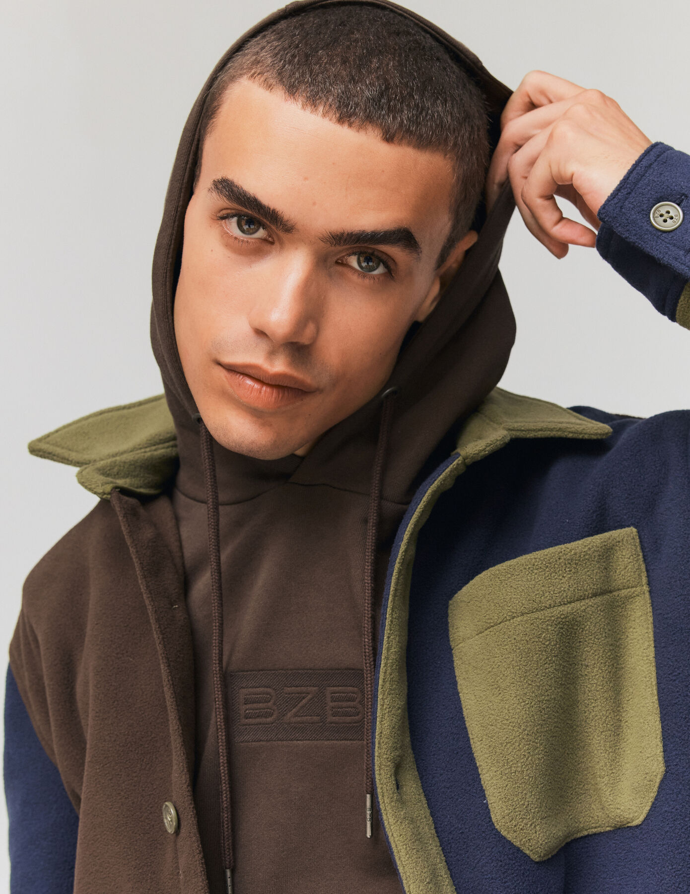 Surchemise polaire colorblock