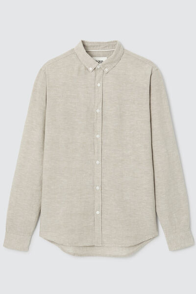 Chemise unie en coton lin