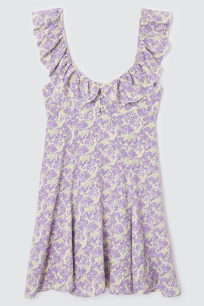 Robe courte imprimée à volants