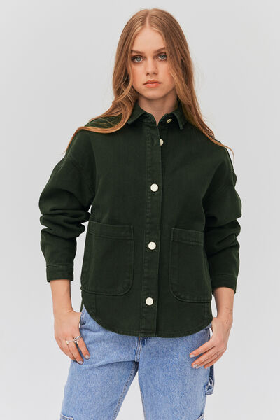 Veste en jean boutons dorés