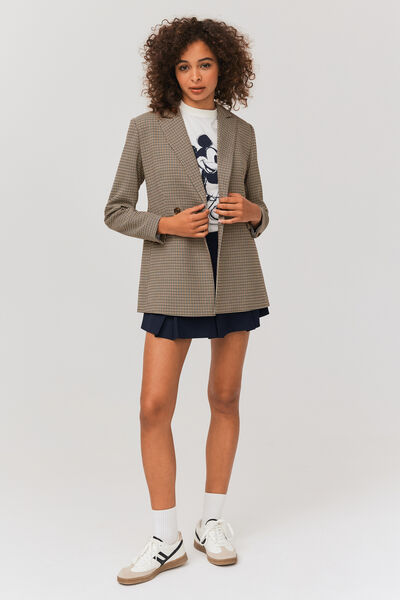 Veste blazer carreaux polyester recyclé