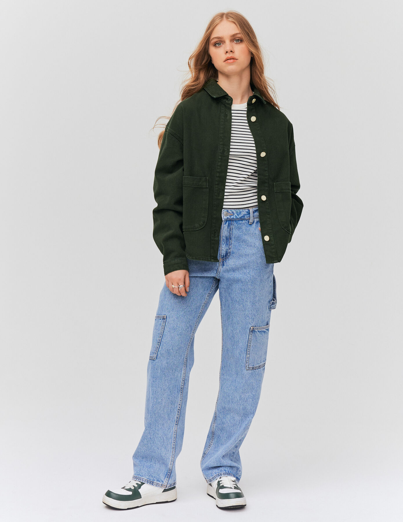 Veste en jean boutons dorés