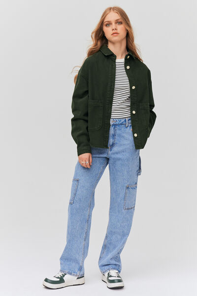 Veste en jean boutons dorés
