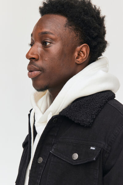 Veste Trucker denim sherpa