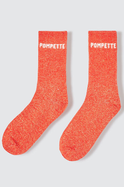 Chaussettes unitaires lurex avec message
