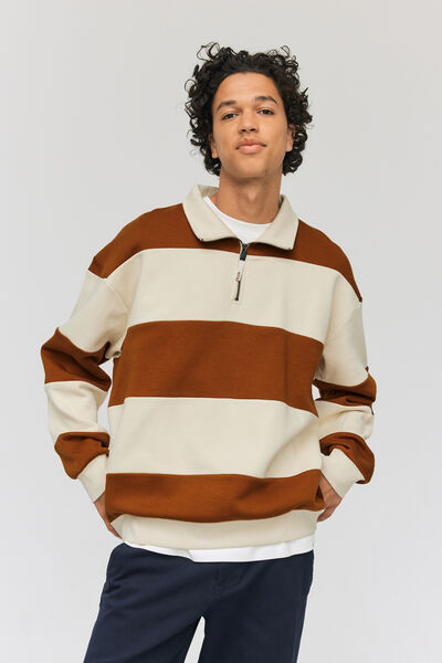 Sweatshirt avec col montant zippé