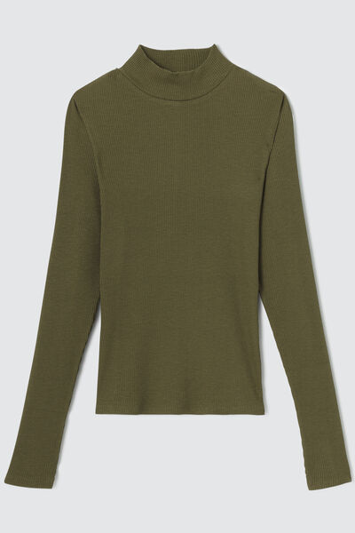 T-shirt col montant effet flammé
