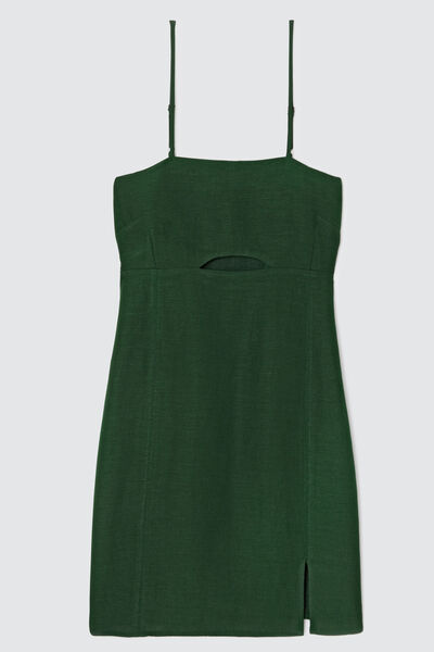 Robe courte en lin cut out poitrine