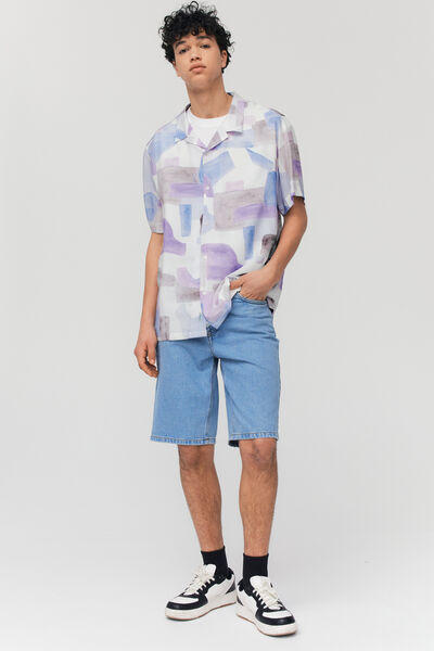 Chemise imprimée fluide manches courtes