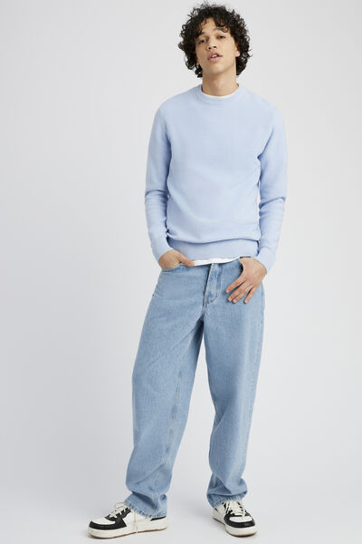 Bleu nuit | Pull sans manches à col rond - Homme - Laine d'agneau