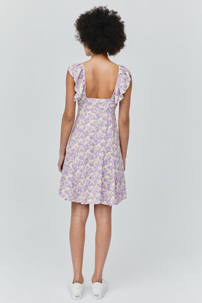 Robe courte imprimée à volants