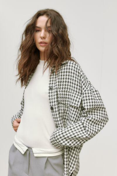 Surchemise en tweed