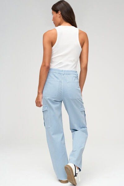 Jean cargo taille élastiquée