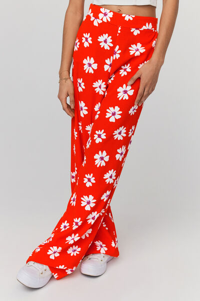 Pantalon fluide large imprimé