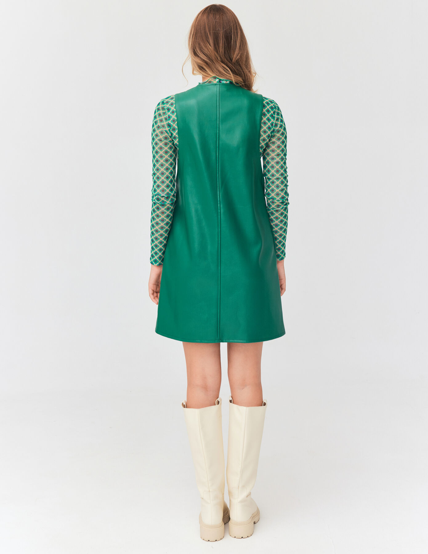 Robe boutonnée tissu enduit