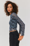 T-shirt résille imprimé