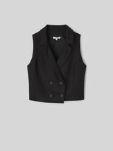 Gilet de costume uni en lin