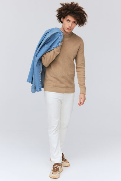 Pull côtelé coton neps