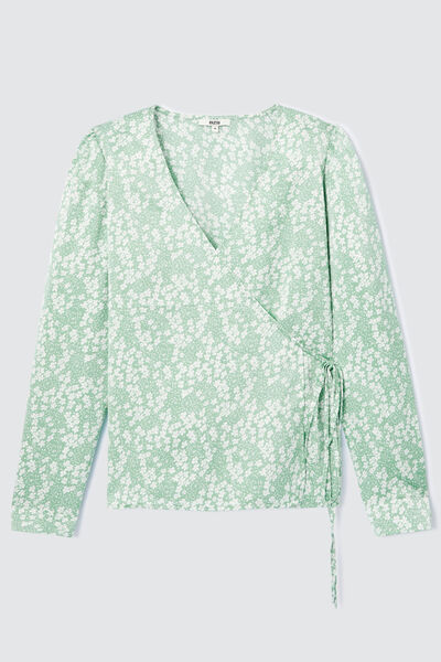 Blouse cache coeur satinée