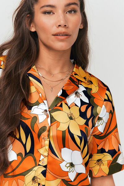 Chemise satinée à imprimé