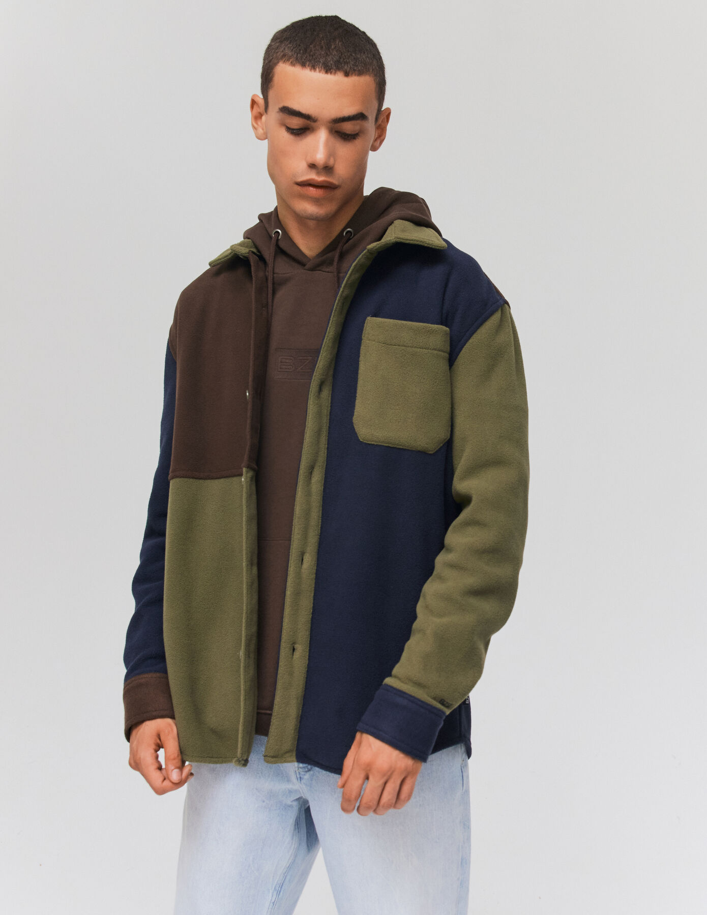 Surchemise polaire colorblock