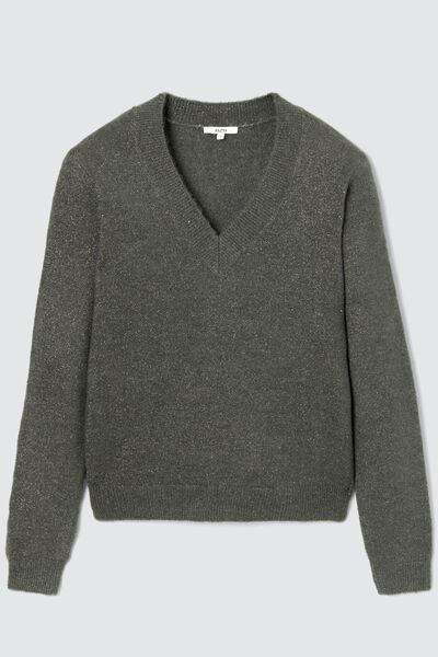 Pull col V pailleté