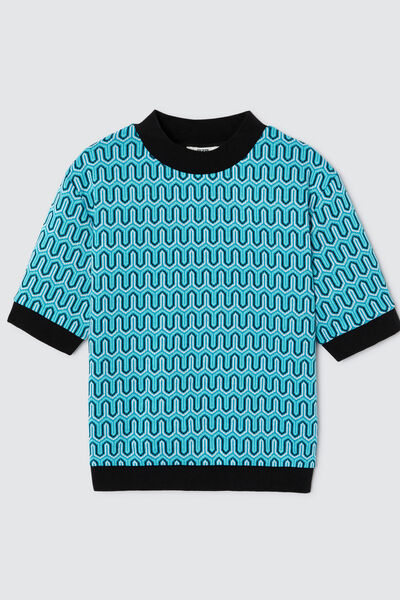 T-shirt jacquard géométrique
